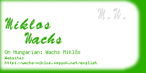 miklos wachs business card
